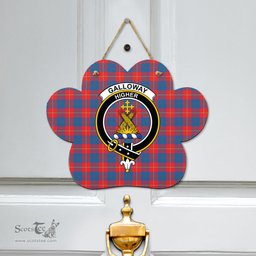 Scottish Galloway Red Clan Tartan Door Sign - Crest Classic Scottish Plaid Tartan Plaid