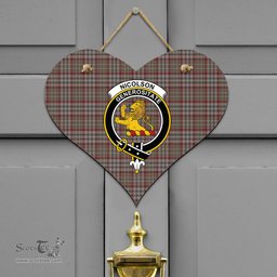 Scottish Nicolson Hunting Weathered Clan Tartan Door Sign - Crest Classic Scottish Plaid Tartan Plaid