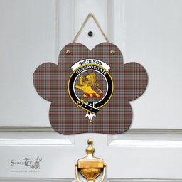 Scottish Nicolson Hunting Weathered Clan Tartan Door Sign - Crest Classic Scottish Plaid Tartan Plaid