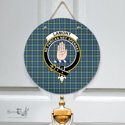 Scottish Lamont Ancient Clan Tartan Door Sign - Crest Classic Scottish Plaid Tartan Plaid