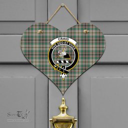 Scottish Craig Ancient Clan Tartan Door Sign - Crest Classic Scottish Plaid Tartan Plaid