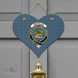 Scottish Douglas Modern Clan Tartan Door Sign - Crest Classic Scottish Plaid Tartan Plaid