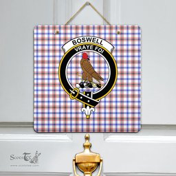 Scottish Boswell Modern Clan Tartan Door Sign - Crest Classic Scottish Plaid Tartan Plaid