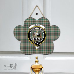 Scottish Craig Ancient Clan Tartan Door Sign - Crest Classic Scottish Plaid Tartan Plaid
