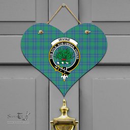 Scottish Irvine Ancient Clan Tartan Door Sign - Crest Classic Scottish Plaid Tartan Plaid
