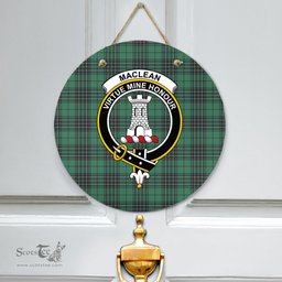 Scottish MacLean Hunting Ancient Clan Tartan Door Sign - Crest Classic Scottish Plaid Tartan Plaid
