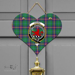 Scottish Young Modern Clan Tartan Door Sign - Crest Classic Scottish Plaid Tartan Plaid