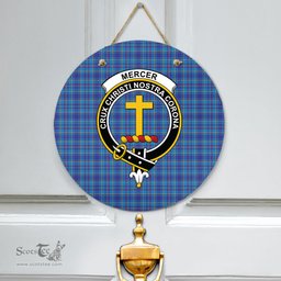 Scottish Mercer Modern Clan Tartan Door Sign - Crest Classic Scottish Plaid Tartan Plaid