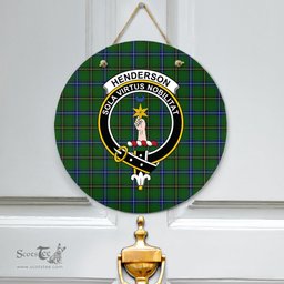 Scottish Henderson Modern Clan Tartan Door Sign - Crest Classic Scottish Plaid Tartan Plaid