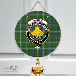 Scottish Pringle Clan Tartan Door Sign - Crest Classic Scottish Plaid Tartan Plaid