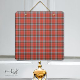 Scottish Robertson Weathered Clan Tartan Door Sign - Classic Scottish Plaid Tartan Plaid