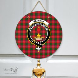 Scottish Rattray Modern Clan Tartan Door Sign - Crest Classic Scottish Plaid Tartan Plaid