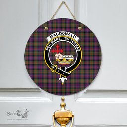 Scottish MacDonald Modern Clan Tartan Door Sign - Crest Classic Scottish Plaid Tartan Plaid