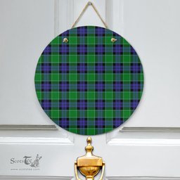 Scottish Graham of Menteith Modern Clan Tartan Door Sign - Classic Scottish Plaid Tartan Plaid