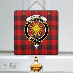 Scottish MacLeod of Raasay Clan Tartan Door Sign - Crest Classic Scottish Plaid Tartan Plaid