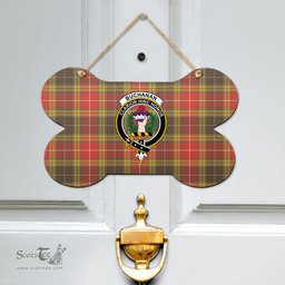 Scottish Buchanan Old Set Weathered Clan Tartan Door Sign - Crest Classic Scottish Plaid Tartan Plaid