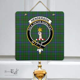 Scottish Henderson Modern Clan Tartan Door Sign - Crest Classic Scottish Plaid Tartan Plaid