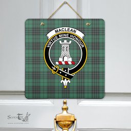 Scottish MacLean Hunting Ancient Clan Tartan Door Sign - Crest Classic Scottish Plaid Tartan Plaid