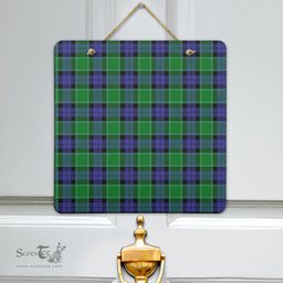 Scottish Graham of Menteith Modern Clan Tartan Door Sign - Classic Scottish Plaid Tartan Plaid