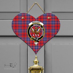 Scottish Wishart Dress Clan Tartan Door Sign - Crest Classic Scottish Plaid Tartan Plaid