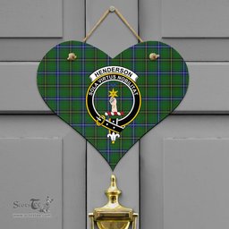 Scottish Henderson Modern Clan Tartan Door Sign - Crest Classic Scottish Plaid Tartan Plaid