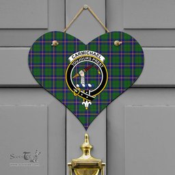 Scottish Carmichael Modern Clan Tartan Door Sign - Crest Classic Scottish Plaid Tartan Plaid