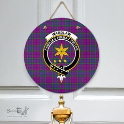 Scottish Wardlaw Modern Clan Tartan Door Sign - Crest Classic Scottish Plaid Tartan Plaid