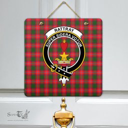 Scottish Rattray Modern Clan Tartan Door Sign - Crest Classic Scottish Plaid Tartan Plaid