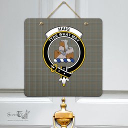 Scottish Haig Check Clan Tartan Door Sign - Crest Classic Scottish Plaid Tartan Plaid