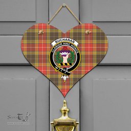 Scottish Buchanan Old Set Weathered Clan Tartan Door Sign - Crest Classic Scottish Plaid Tartan Plaid