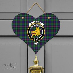 Scottish Campbell of Cawdor Modern Clan Tartan Door Sign - Crest Classic Scottish Plaid Tartan Plaid
