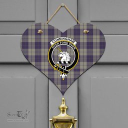 Scottish Cunningham Dress Blue Dancers Clan Tartan Door Sign - Crest Classic Scottish Plaid Tartan Plaid