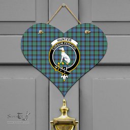 Scottish Hunter Ancient Clan Tartan Door Sign - Crest Classic Scottish Plaid Tartan Plaid