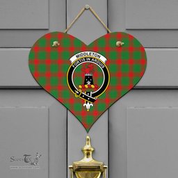 Scottish Middleton Modern Clan Tartan Door Sign - Crest Classic Scottish Plaid Tartan Plaid