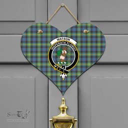 Scottish Watson Ancient Clan Tartan Door Sign - Crest Classic Scottish Plaid Tartan Plaid