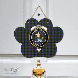 Scottish Murray of Atholl Modern Clan Tartan Door Sign - Crest Classic Scottish Plaid Tartan Plaid