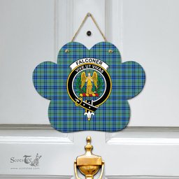 Scottish Falconer Clan Tartan Door Sign - Crest Classic Scottish Plaid Tartan Plaid