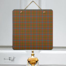Scottish Seton Hunting Modern Clan Tartan Door Sign - Classic Scottish Plaid Tartan Plaid