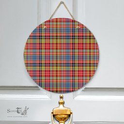 Scottish Drummond of Strathallan Clan Tartan Door Sign - Classic Scottish Plaid Tartan Plaid