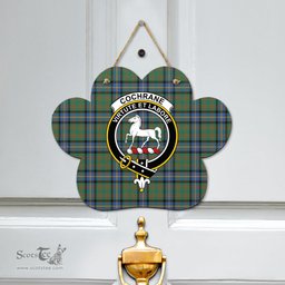 Scottish Cochrane Ancient Clan Tartan Door Sign - Crest Classic Scottish Plaid Tartan Plaid