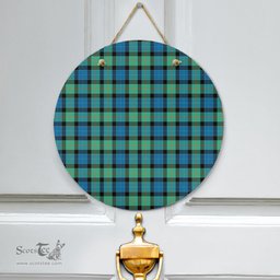 Scottish Gunn Ancient Clan Tartan Door Sign - Classic Scottish Plaid Tartan Plaid