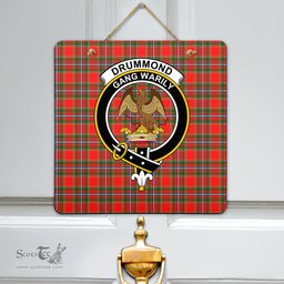 Scottish Drummond of Perth Clan Tartan Door Sign - Crest Classic Scottish Plaid Tartan Plaid