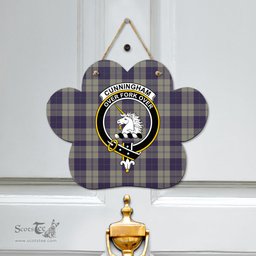 Scottish Cunningham Dress Blue Dancers Clan Tartan Door Sign - Crest Classic Scottish Plaid Tartan Plaid