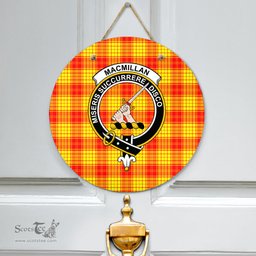 Scottish MacMillan Clan Clan Tartan Door Sign - Crest Classic Scottish Plaid Tartan Plaid