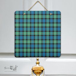 Scottish Gunn Ancient Clan Tartan Door Sign - Classic Scottish Plaid Tartan Plaid