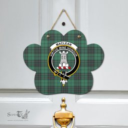 Scottish MacLean Hunting Ancient Clan Tartan Door Sign - Crest Classic Scottish Plaid Tartan Plaid