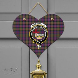 Scottish MacDonald Modern Clan Tartan Door Sign - Crest Classic Scottish Plaid Tartan Plaid