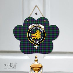 Scottish Campbell of Cawdor Modern Clan Tartan Door Sign - Crest Classic Scottish Plaid Tartan Plaid