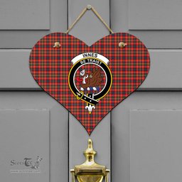 Scottish Innes Modern Clan Tartan Door Sign - Crest Classic Scottish Plaid Tartan Plaid