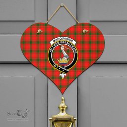 Scottish MacQuarrie Modern Clan Tartan Door Sign - Crest Classic Scottish Plaid Tartan Plaid